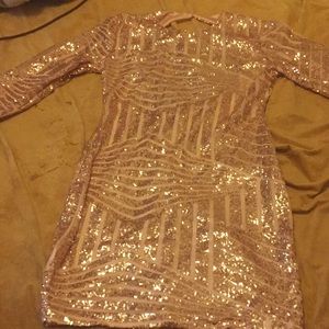 Gold sequin mini dress
